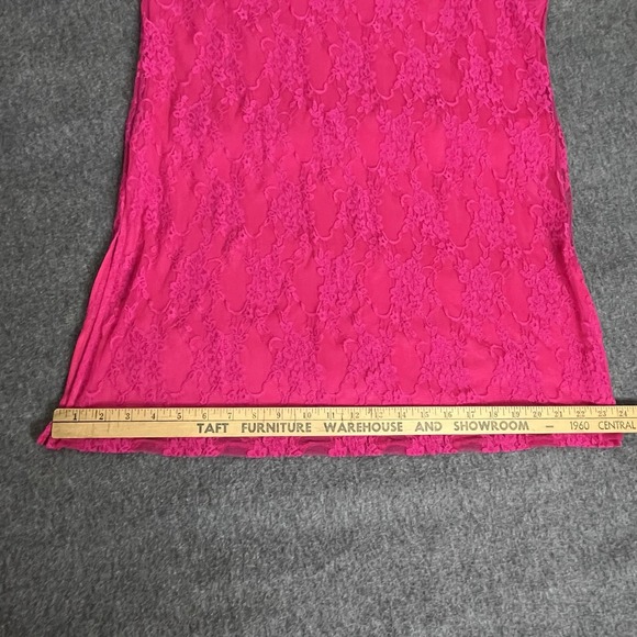 Slinky Brand Hot Pink Sleeveless Lace Tank Top Lined Womens Large Office Siren - Picture 4 of 8
